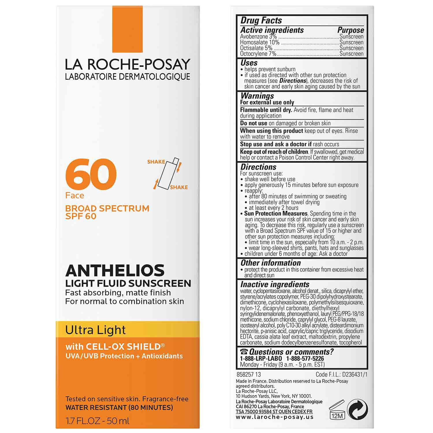 Anthelios Ultra Light Fluid Facial Sunscreen SPF 60 8 Anthelios Ultra Light Fluid Facial Sunscreen SPF 60