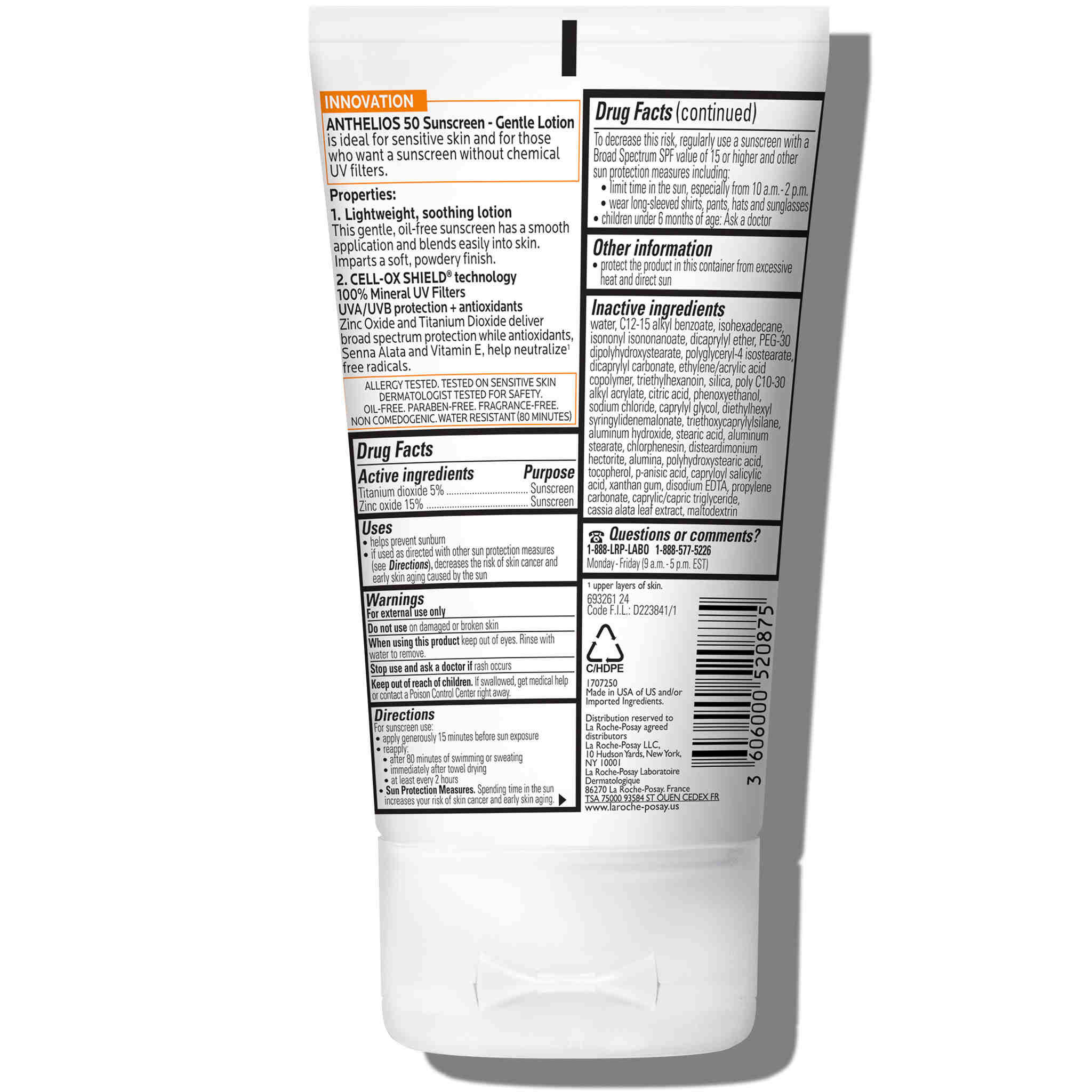 Anthelios SPF 50 Gentle Lotion Mineral Sunscreen 3 Anthelios SPF 50 Gentle Lotion Mineral Sunscreen