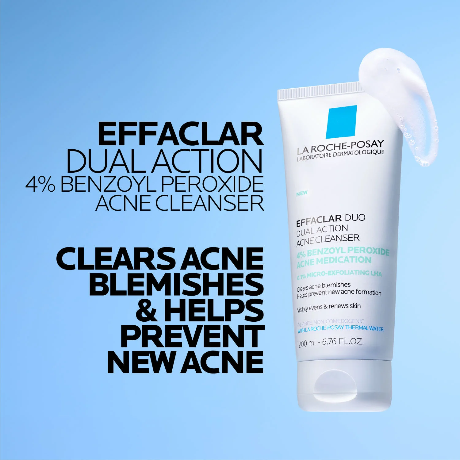 Effaclar Dual Action Acne Face Wash With 4% Benzoyl Peroxide 3 Effaclar Dual Action Acne Face Wash With 4% Benzoyl Peroxide